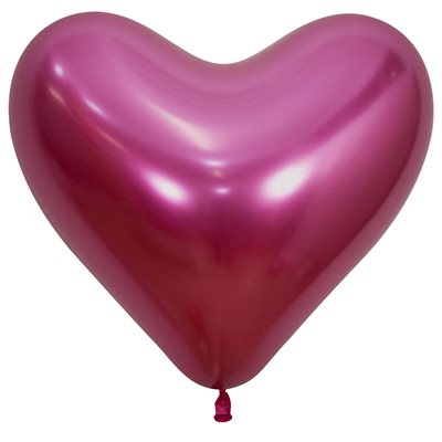 "14"" Reflex Fuchsia Heart (50pcs)"