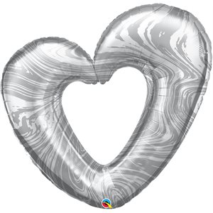 42'' M.OPEN MARBLE HEART SILVER H / S