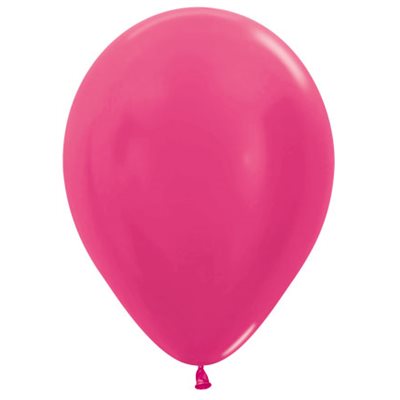 "11"" Rond Fuchsia Métallisé (50pcs)"