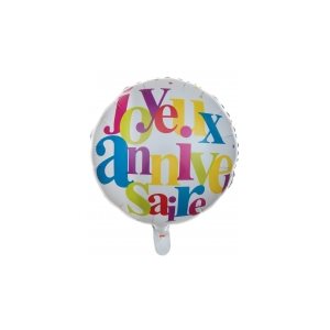 ballon Alu J.Anniversaire multi Ø 45 cm Sachet d'1