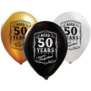 "Aged 50 years - Aged to Perfection (50CT) - 12"" Latex Ball