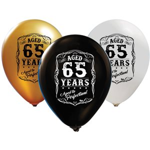 "Aged 65 years - Aged to Perfection (50CT) - 12"" Latex Ball