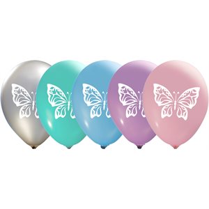 "Butterfly - (50ct) 12"" Latex Balloons - 2 sides"