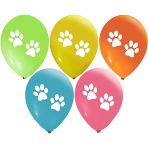 "Paws - (50ct) 12"" Latex Balloons - 2 sides"