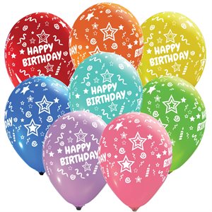 "Happy birthday - (50ct) 12"" Latex Balloons - All Over"