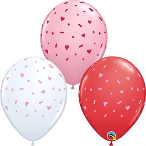 B.11'' Hearts & Sprinkles rouge / rose / blanc P / 50