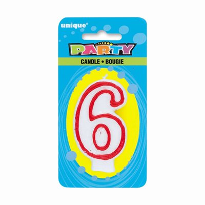 DELUXE NUMERAL CANDLE "6"