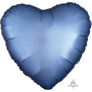 18'' M. STEEL BLUE SATIN HEART