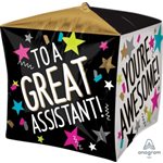 LQ Ballon Cubez Great Assistant Stars 15x15"