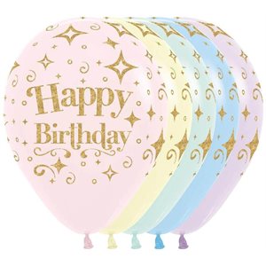 "11"" Happy Birthday Diamonds Pastel Matte Assortment (50pcs
