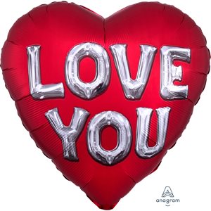 28'' M. SATIN LOVE YOU BALLOON LETTERS H / S
