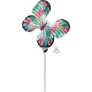 14''M.IRIDESCENT TEAL&PINK BUTTERFLY