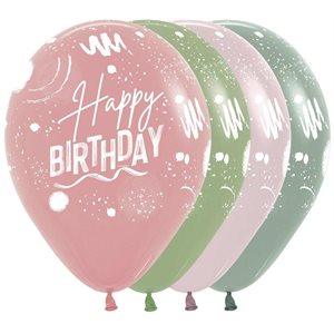 "11"" Happy Birthday Pastel Dusk Assortment (50pcs)"