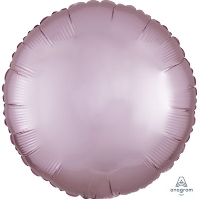 M.18'' ROND PASTEL PINK SATIN LUXE