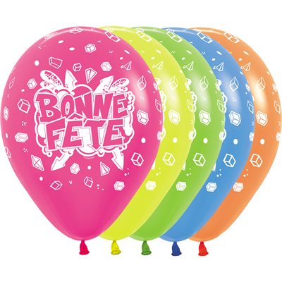 "11"" Bonne Fête Splash Neon Assortment (50pcs) "