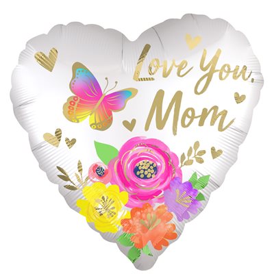 M.18'' LOVE YOU MOM SATIN FLORAL H / S