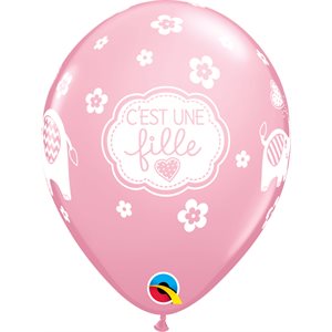 B.11'' C'EST UNE FILLE ÉLÉPHANTS ROSE PALE P / 50