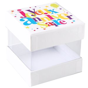 Boîte Joyeux Anniversaire festif Multi 6 x 6 x 6 cm 4mcx