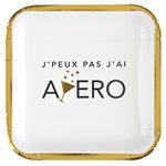 Assiette Apéro Blanc 23 x 23 cm Sachet de 10 pièces