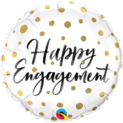 18'' M.HAPPY ENGAGEMENT GOLD DOTS