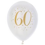 Ballon des âges or 60 ans Ø 23 cm Sachet de 8 pièces