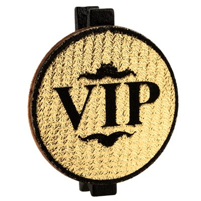 VIP couronné sur pince Or Ø 4 x 5 cm Sachet de 6 pièces