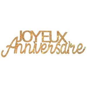 Lettres Anniversaire Etincelant Or 13.5 x 4.5 cm Sachet de 2