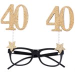 Lunettes Âge pailletées or 40 ans 15 x 16 cm Sachet d'1 pièc