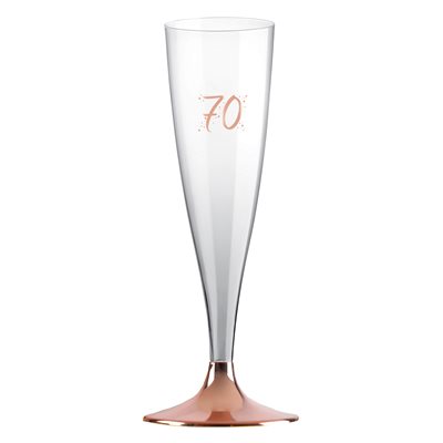 Flûte âge rose gold 70 ans 14 cl Thermorétracté 6 pièces