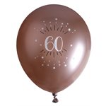 Ballon âge étincelant rose gold 60 ans Ø 30 cm Sachet de 6 p