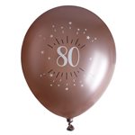 Ballon âge étincelant rose gold 80 ans Ø 30 cm Sachet de 6 p