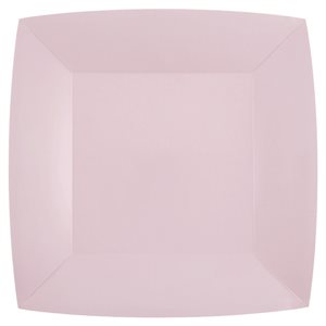Grande assiette carrée Rose clair Sachet de 10 pièces 23 x 2