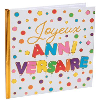 Livre d'or Anniversaire ballon Multicolore 24 x 24 cm Sachet