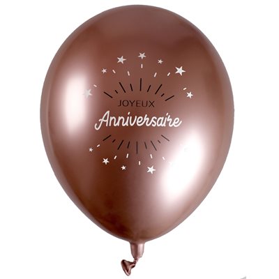 Ballon Anniversaire Etincelant rose gold Rose Ø 30 cm Sachet