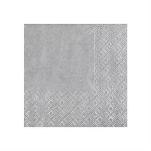 Serviette cocktail Crystal Argent Sachet de 25 pièces 21 x 2