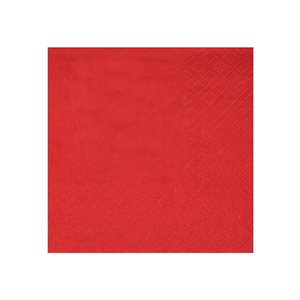 Serviette cocktail Crystal Rouge Sachet de 25 pièces 21 x 20