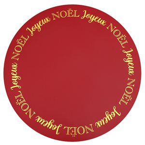 Set de table Joyeux Noël Rouge Ø 34 cm Sachet de 6 pièces