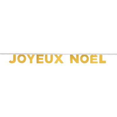 Banderole Joyeux Noël Or 13 x 13 cm / 250 cm Pochette d'1 pi