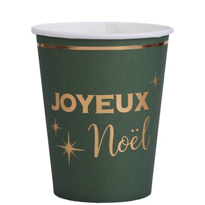 Gobelet Noël chic Vert Ø 7.8 x 9.7 cm / 27cl Sachet de 10 pi