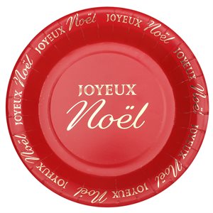 Assiette Joyeux Noël Scintillant Rouge Ø 22.5 cm Sachet de 1