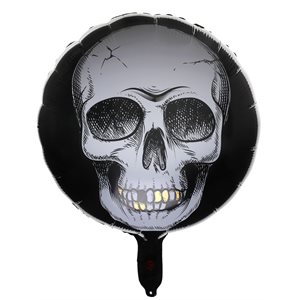 Ballon Alu Squelette Blanc Ø 45 cm. Hélium 0.015 m3 Pochette