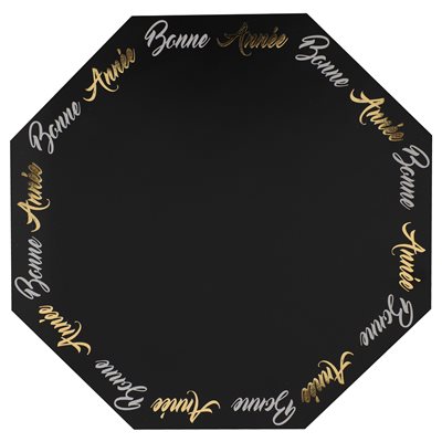 Set de table Réveillon Noir 34 x 34 cm Sachet de 6 pièces