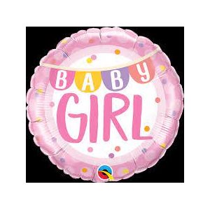 18''M.BABY GIRL BANNER&DOTS