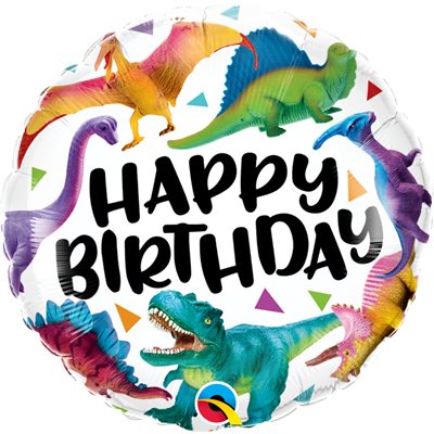 M.18 '' BIRTHDAY COLORFUL DINOSAURS