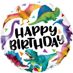 18'' M.BIRTHDAY COLORFUL DINOSAURS