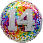 "18"" 14 Rainbow Confetti Balloon Airise"