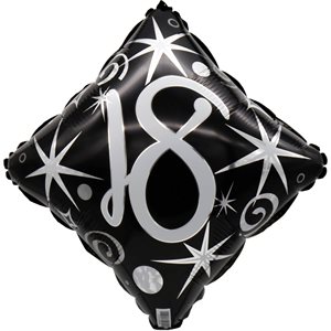 "18"" 18 Elegant Sparkles and Swirls Balloon Airise"