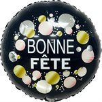 M.18" BONNE FETE BULLE NOIR CHIC