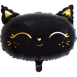 "18"" Shape Kitty Cat Black Balloon"