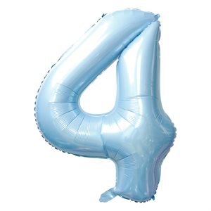 "34"" Baby Blue Number 4 Balloon"